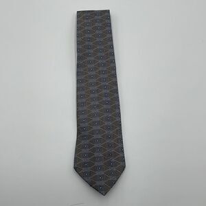 Tan and blue 100% silk Wilke Rodriguez necktie